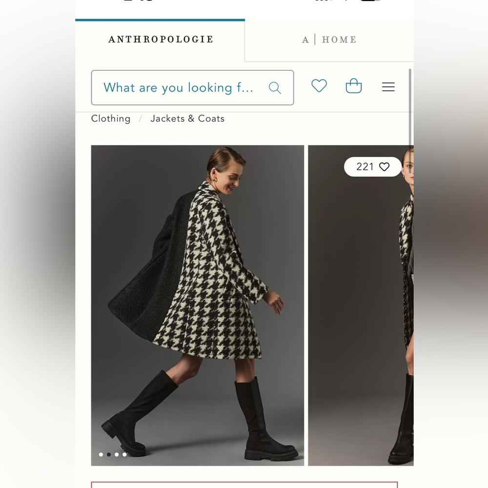 ANTHROPOLOGIE NVLT Black, White Colorblock Houndstooth Teddy Jacket sz med NWOT - Picture 5 of 6